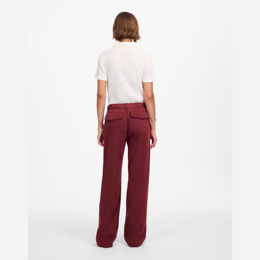 borgoña womens madewell de baja altura holgados pantalones de utilidad