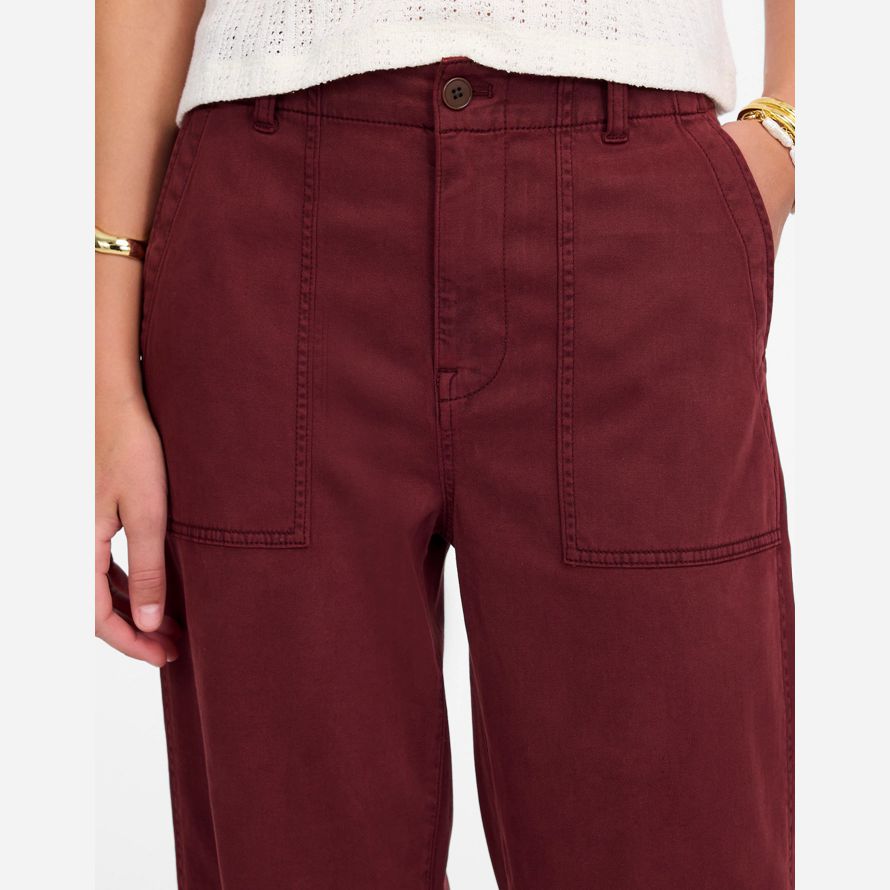 borgoña womens madewell de baja altura holgados pantalones de utilidad