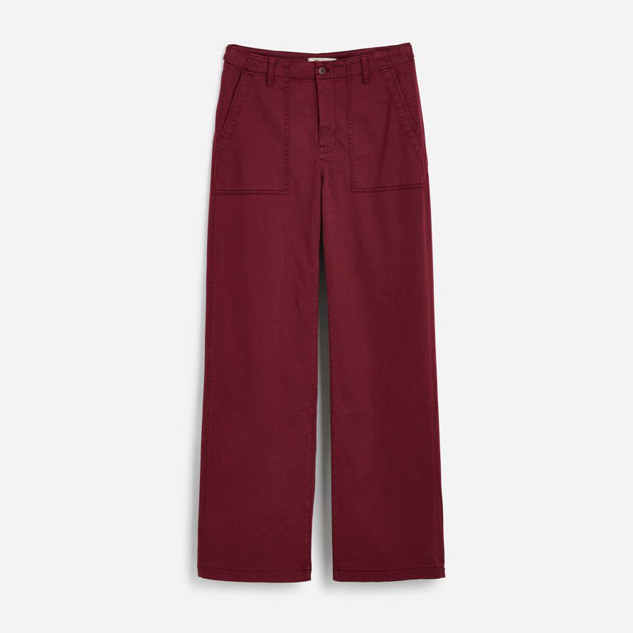 borgoña womens madewell de baja altura holgados pantalones de utilidad