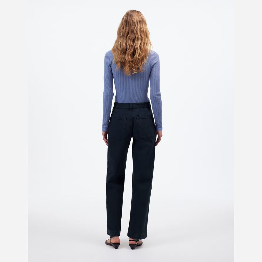 negro madewell la emmett de pierna ancha de la mujer pantalones