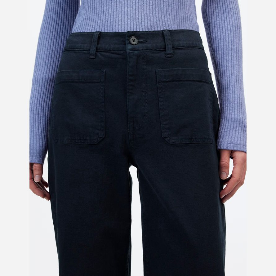 negro madewell la emmett de pierna ancha de la mujer pantalones