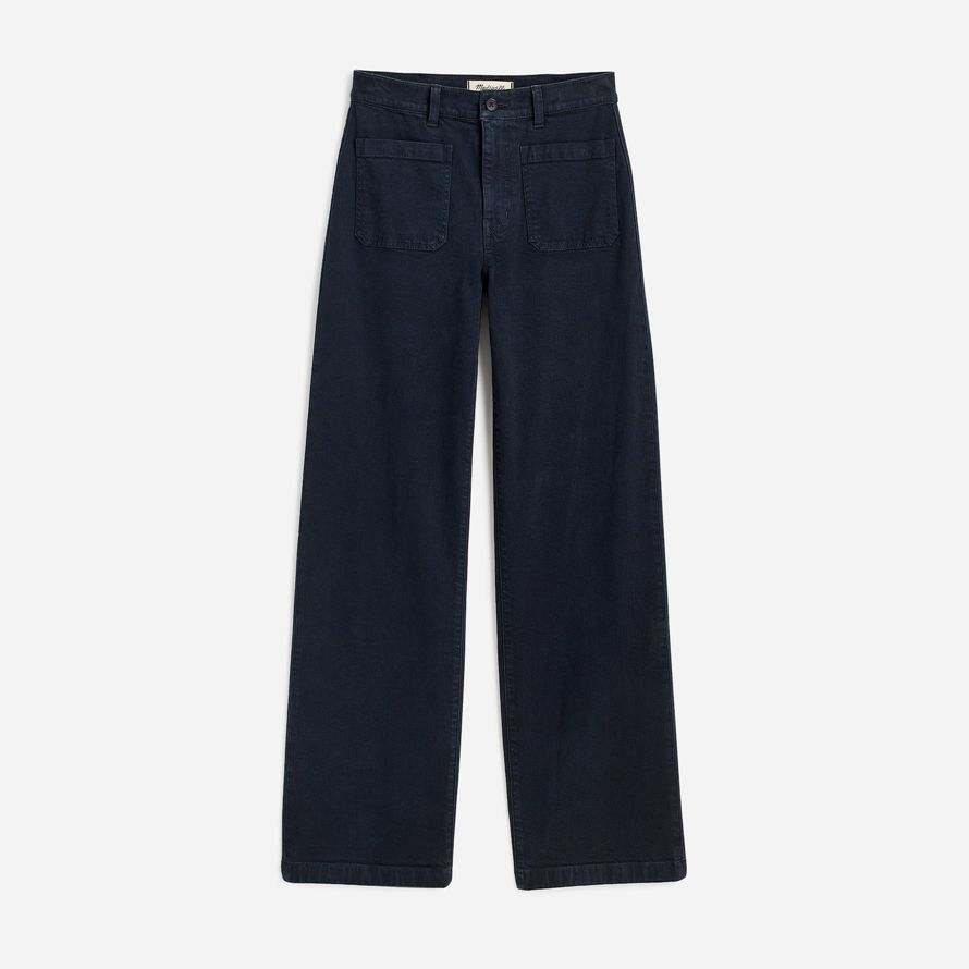 negro madewell la emmett de pierna ancha de la mujer pantalones