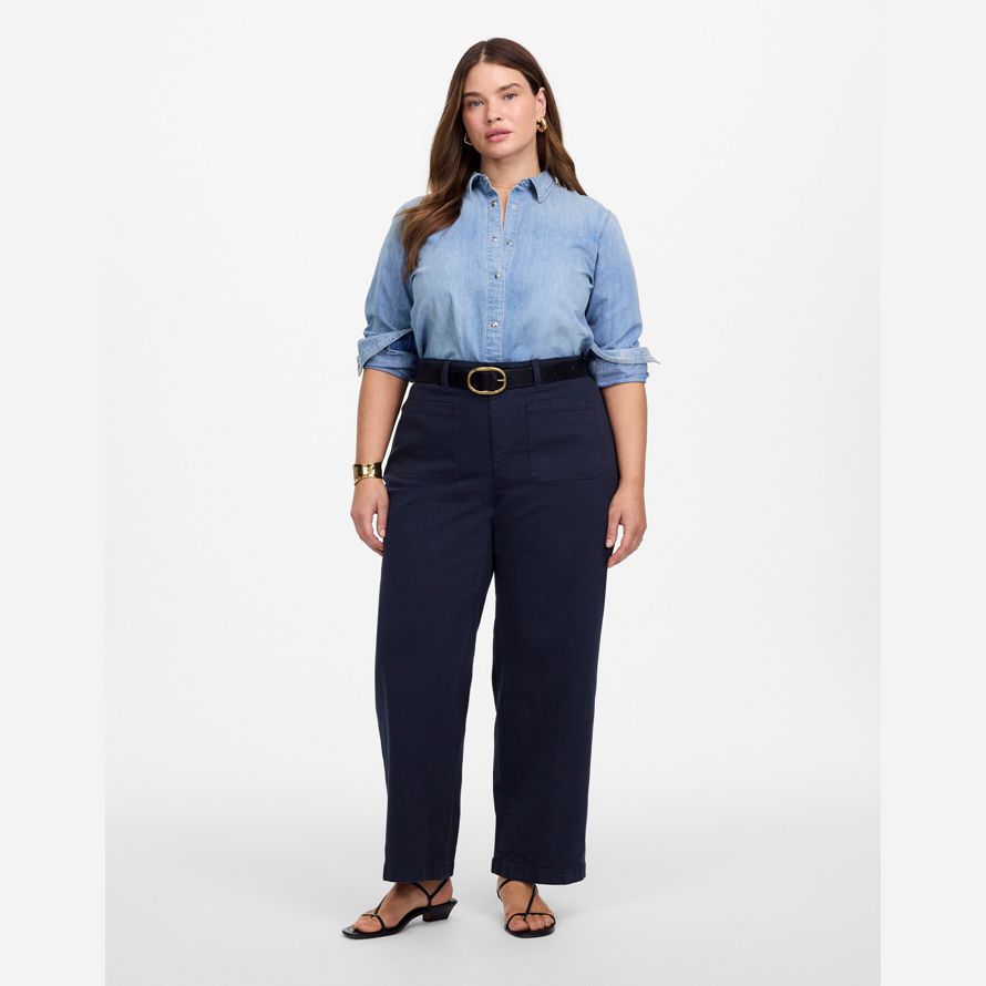 la marina de madewell el plus de emmett de pierna ancha de la mujer pantalones