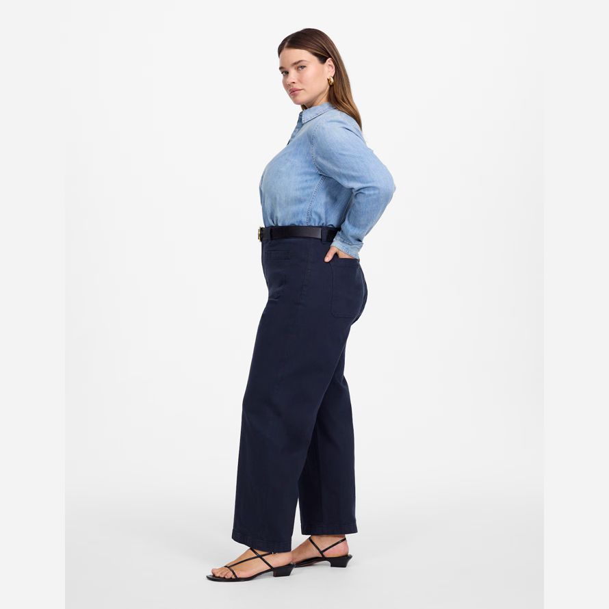 la marina de madewell el plus de emmett de pierna ancha de la mujer pantalones