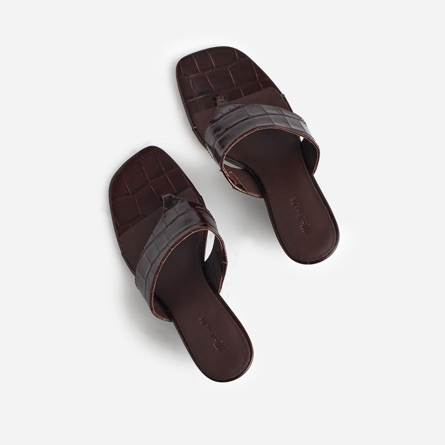 chocolate madewell la deanna tanga de cuña sandalias de las mujeres