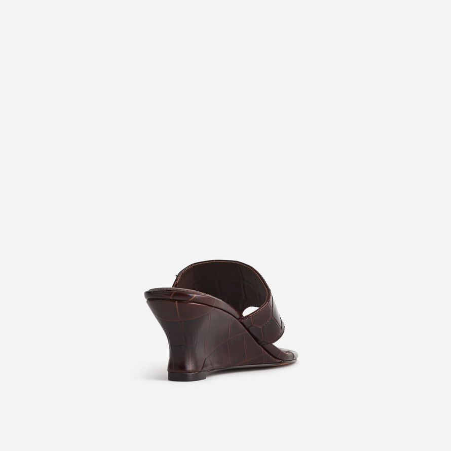 chocolate madewell la deanna tanga de cuña sandalias de las mujeres