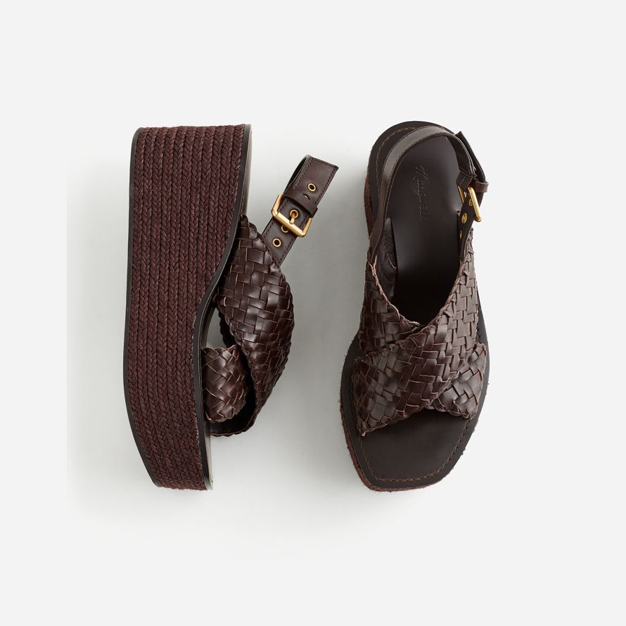 chocolate madewell la amee cuña sandalias de las mujeres