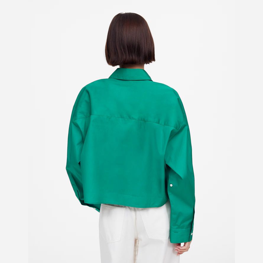 womens madewell recto con dobladillo camisetas verdes
