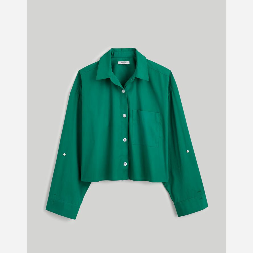 womens madewell recto con dobladillo camisetas verdes
