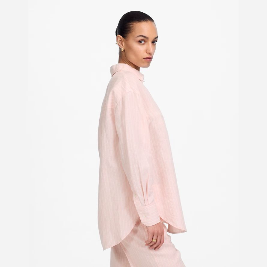 rosa madewell de gran tamaño de botón arriba de la mujer camisetas