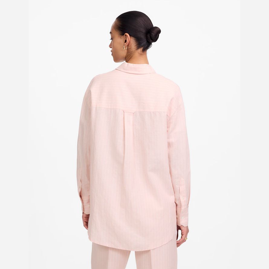 rosa madewell de gran tamaño de botón arriba de la mujer camisetas