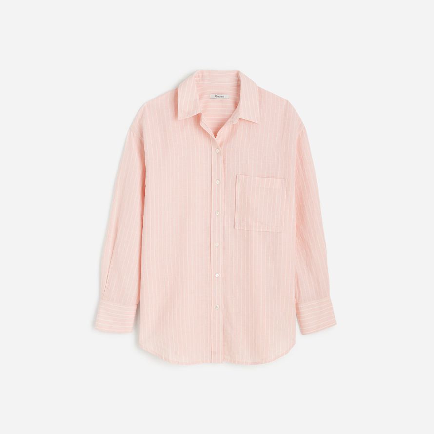 rosa madewell de gran tamaño de botón arriba de la mujer camisetas