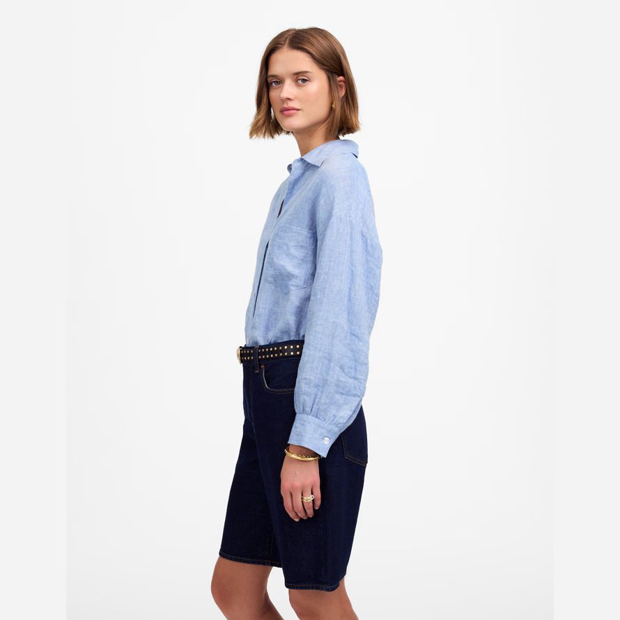 azul oscuro womens madewell 1997 bermudas de mezclilla