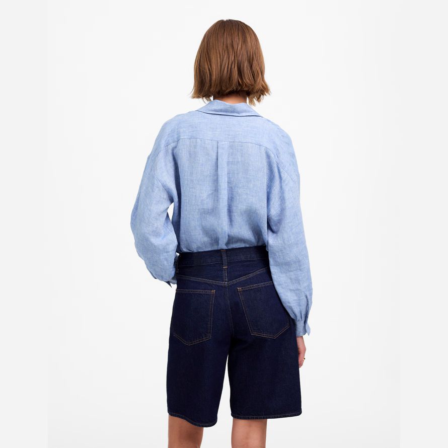 azul oscuro womens madewell 1997 bermudas de mezclilla