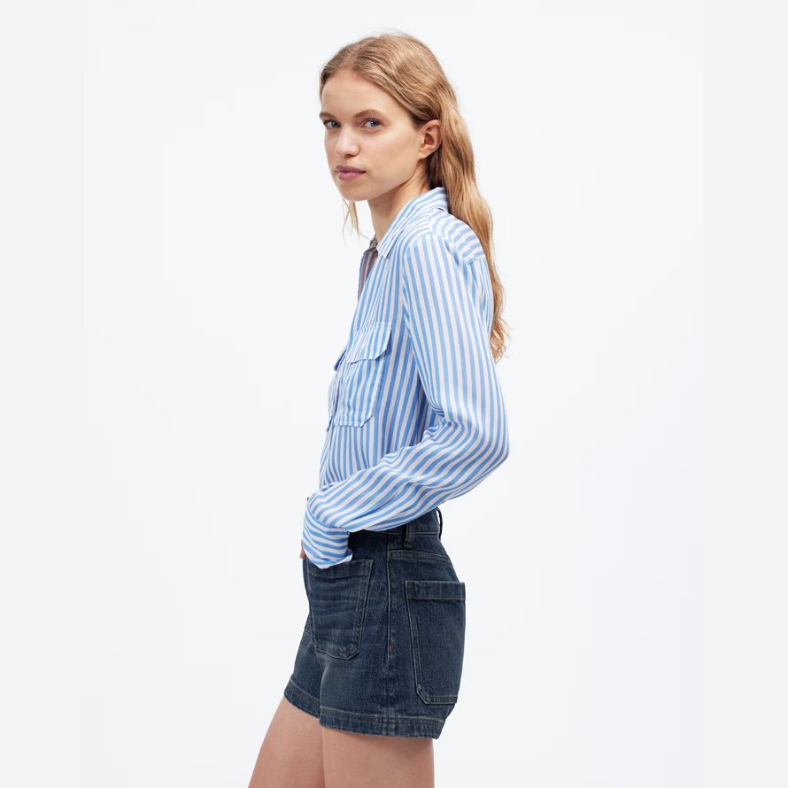 azul oscuro womens madewell el denim emmett cortos