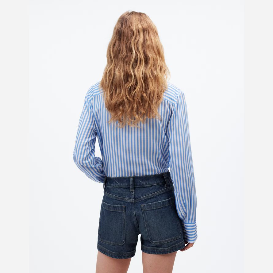 azul oscuro womens madewell el denim emmett cortos