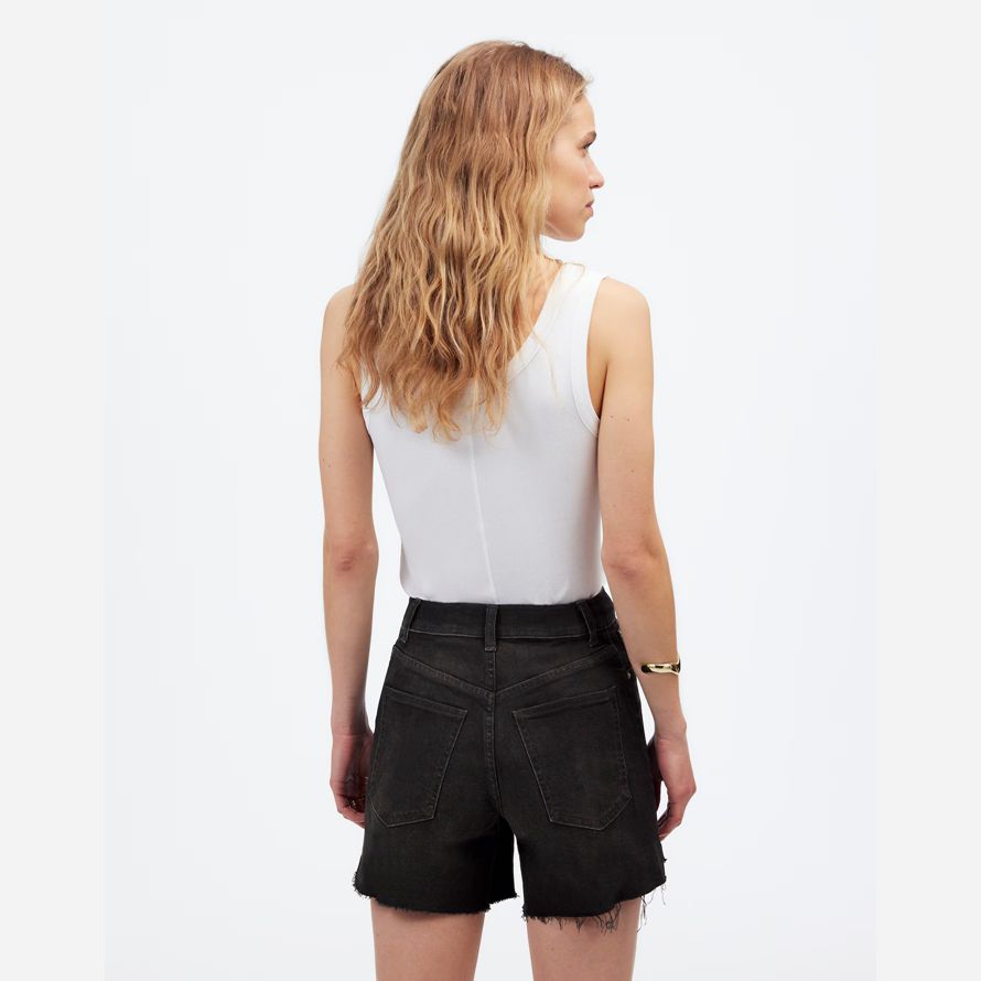 negro madewell la cosecha perfecta la mitad de la longitud del dril de algodón pantalones cortos de mujer