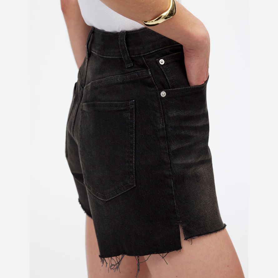 negro madewell la cosecha perfecta la mitad de la longitud del dril de algodón pantalones cortos de mujer