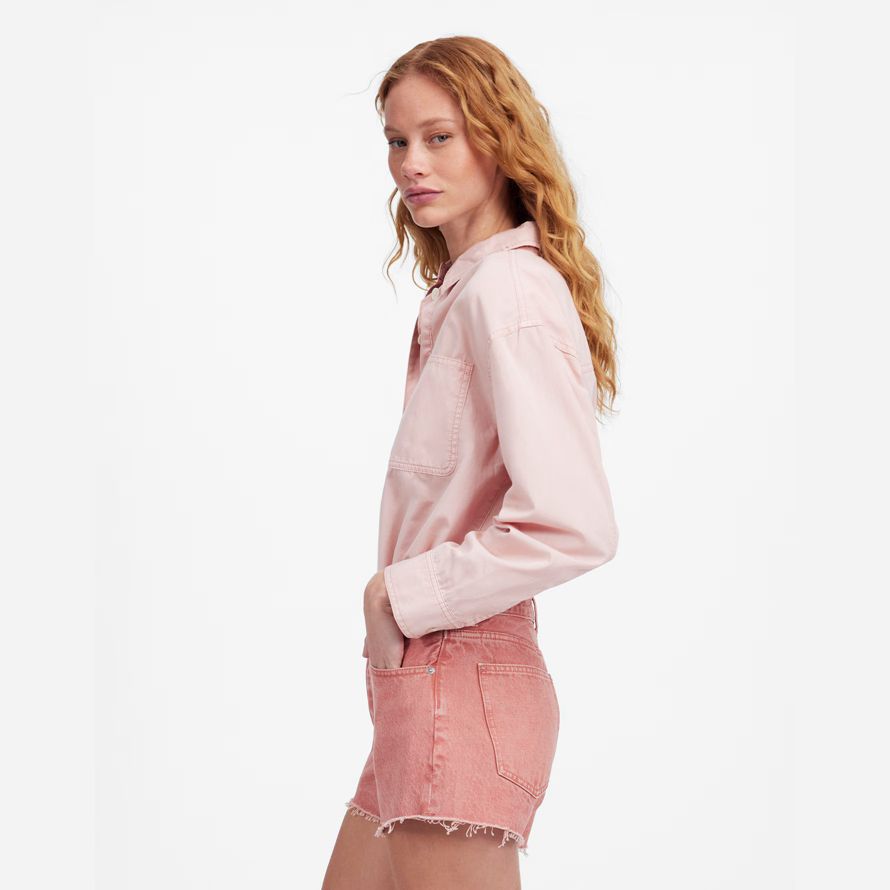pink womens madewell la brynn también dye cortos