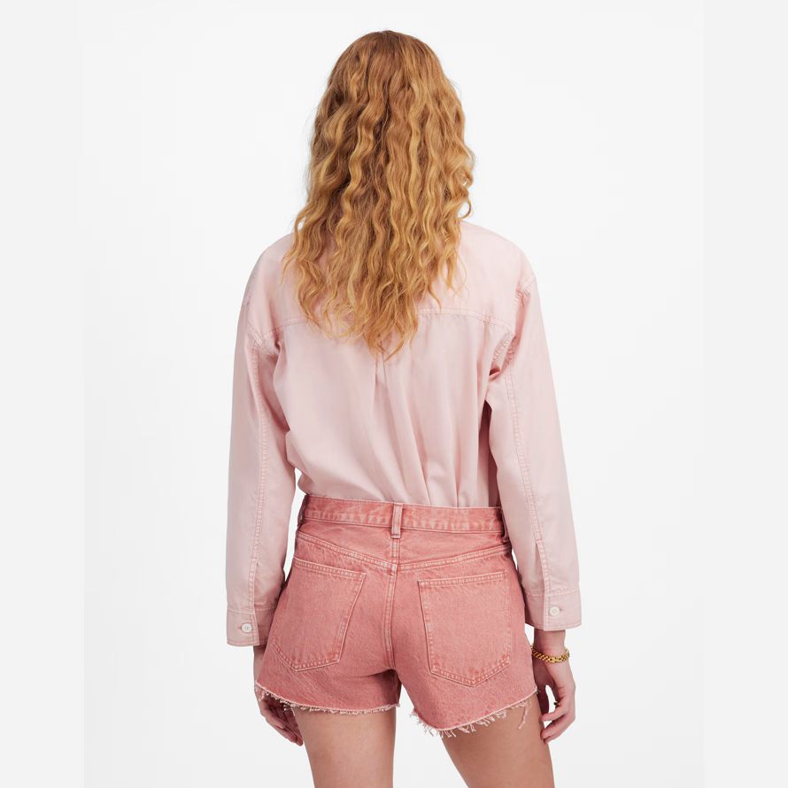 pink womens madewell la brynn también dye cortos