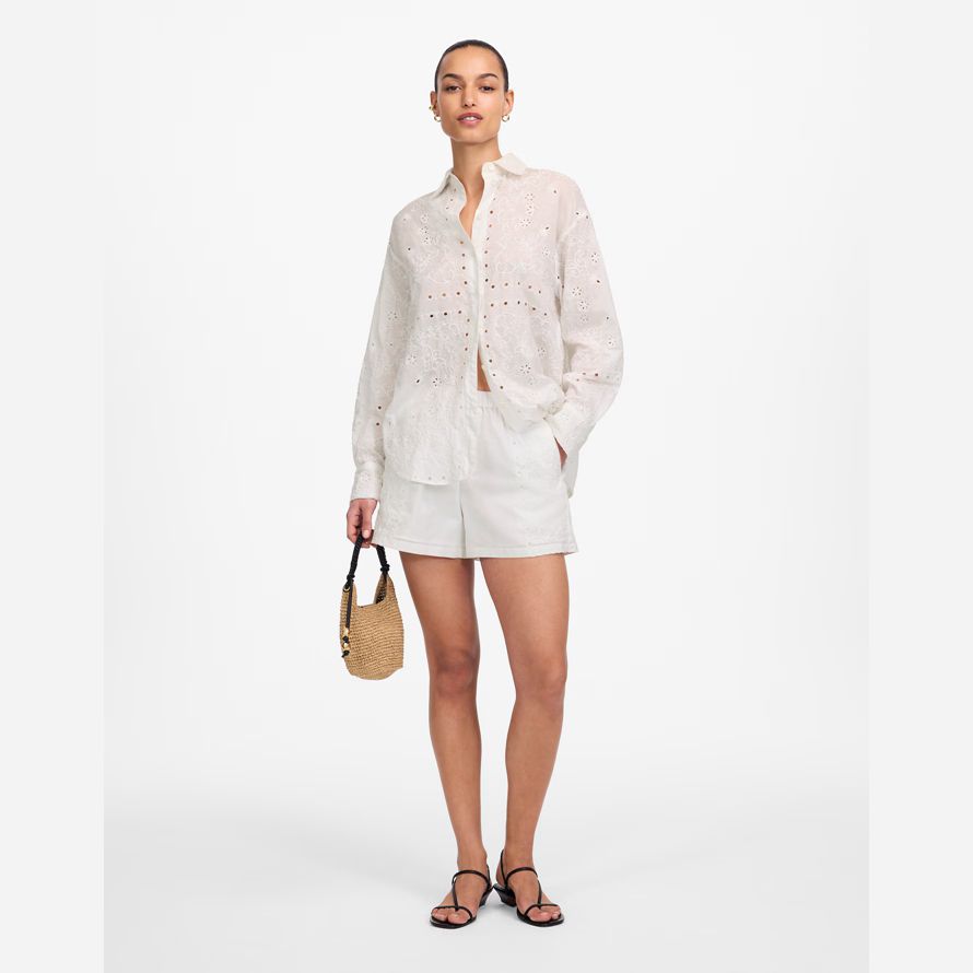 white womens madewell pull-en pantalones cortos