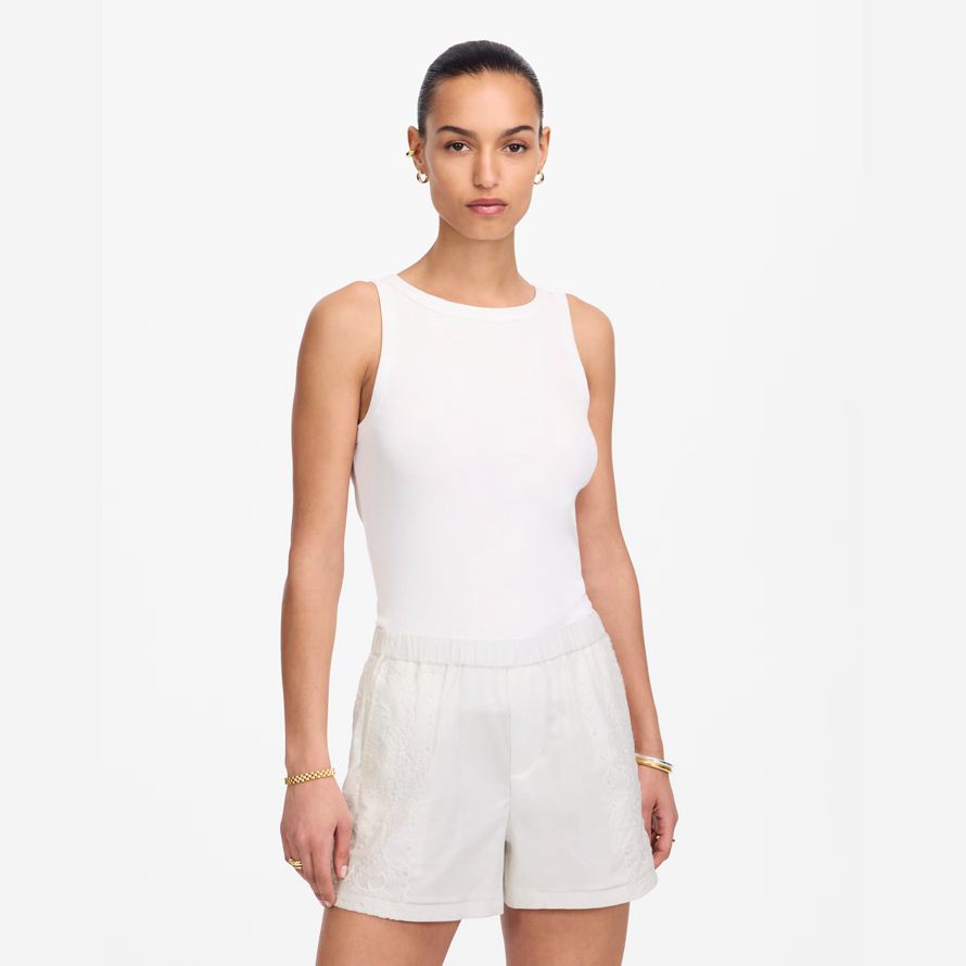 white womens madewell pull-en pantalones cortos