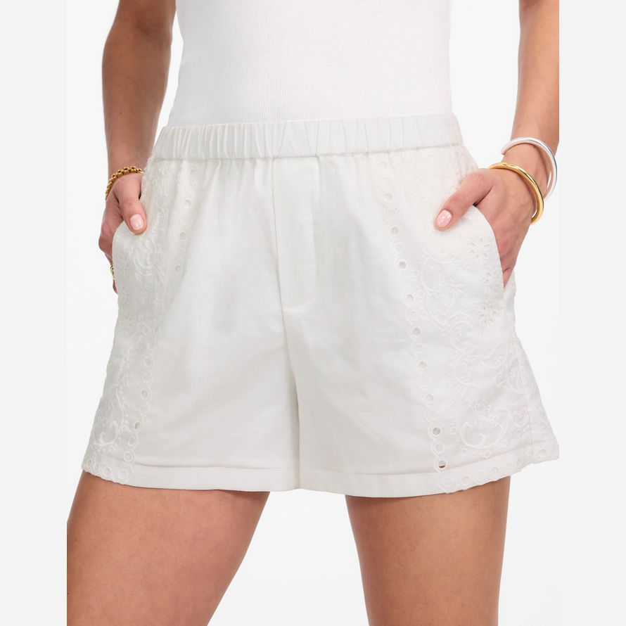 white womens madewell pull-en pantalones cortos
