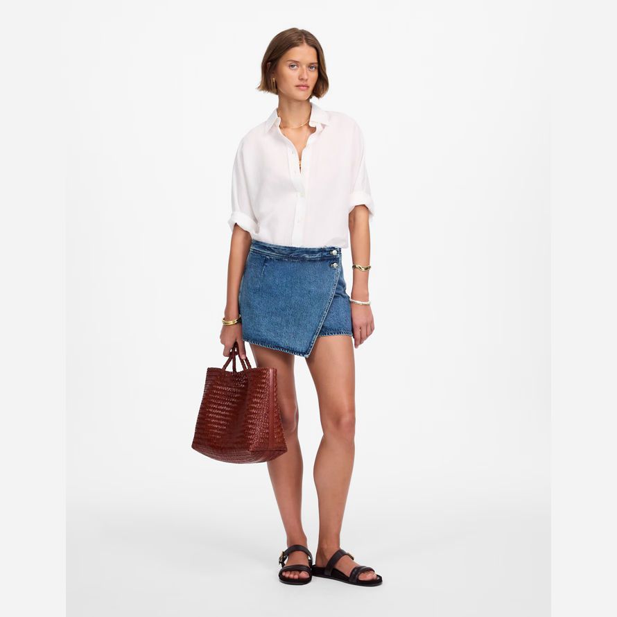 azul mujeres madewell denim micro mini falda
