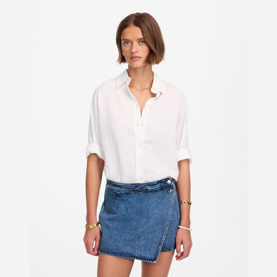 azul mujeres madewell denim micro mini falda