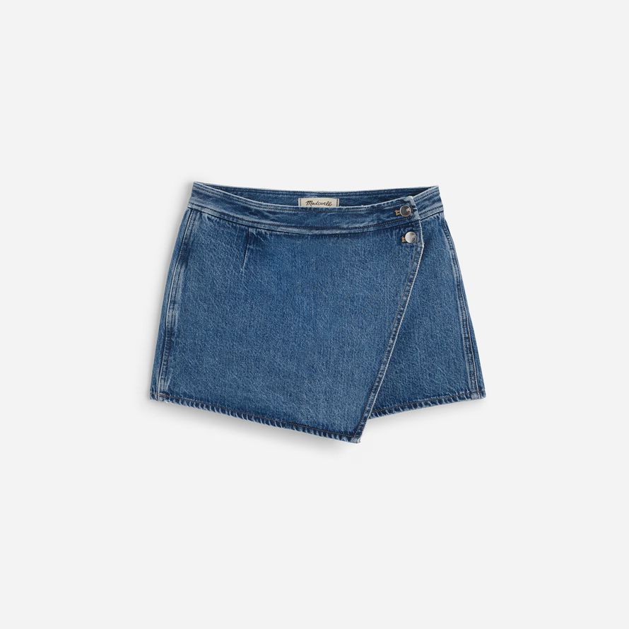azul mujeres madewell denim micro mini falda