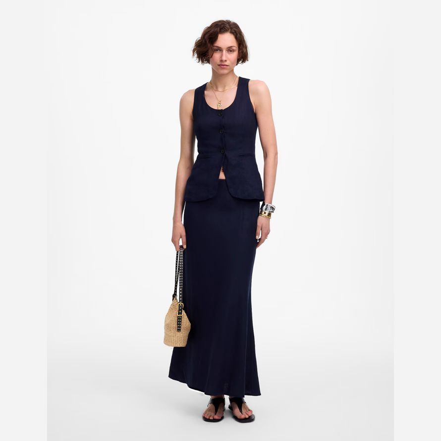 navy womens madewell ropa de maxi falda de deslizamiento