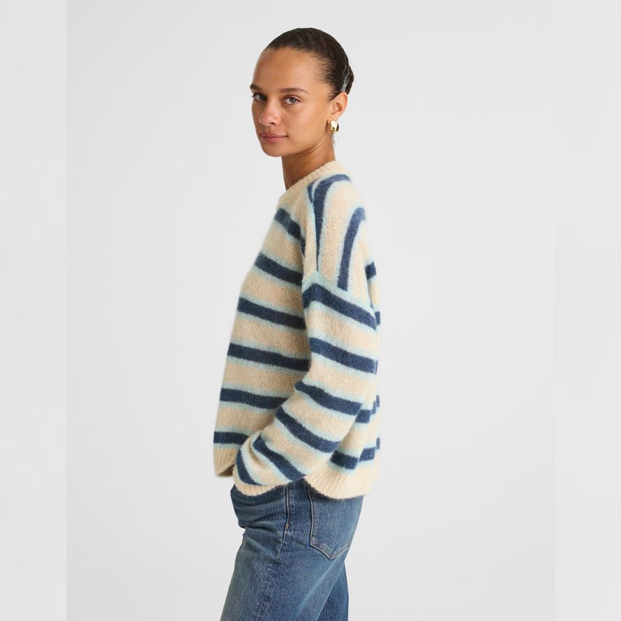 azul oscuro beige azul para mujer de madewell de rayas jersey de alpaca mezcla suéter