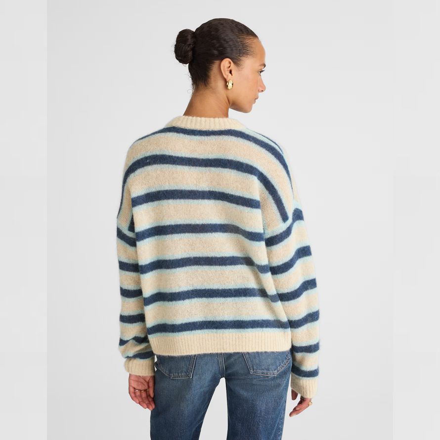 azul oscuro beige azul para mujer de madewell de rayas jersey de alpaca mezcla suéter