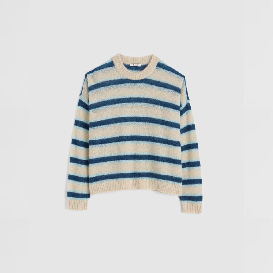 azul oscuro beige azul para mujer de madewell de rayas jersey de alpaca mezcla suéter