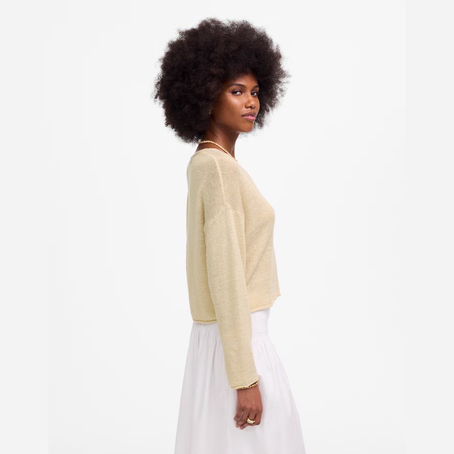 crema para mujer de la ropa de madewell cuello en v suéter
