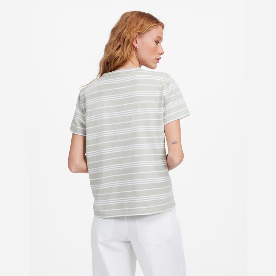 blanco verde womens madewell algodón perfecto cuello redondo camisetas