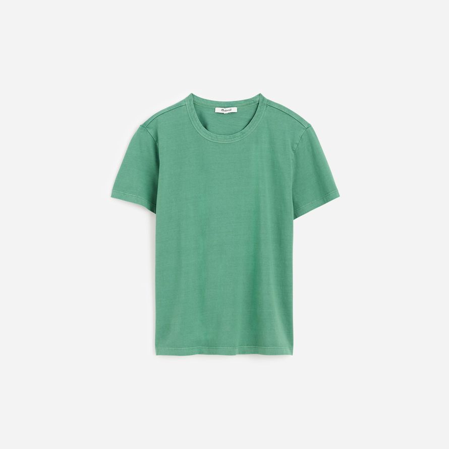 madewell algodón perfecto con cuello redondo para mujer camisetas verdes