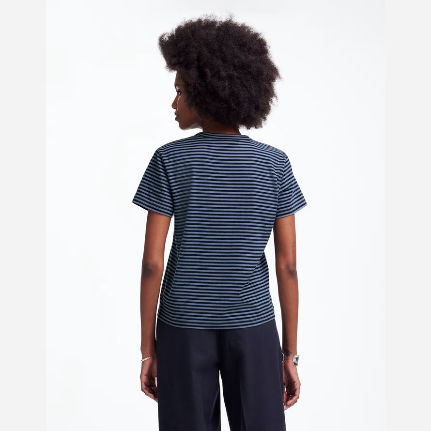 madewell algodón perfecto con cuello redondo para mujer camisetas azul marina de guerra