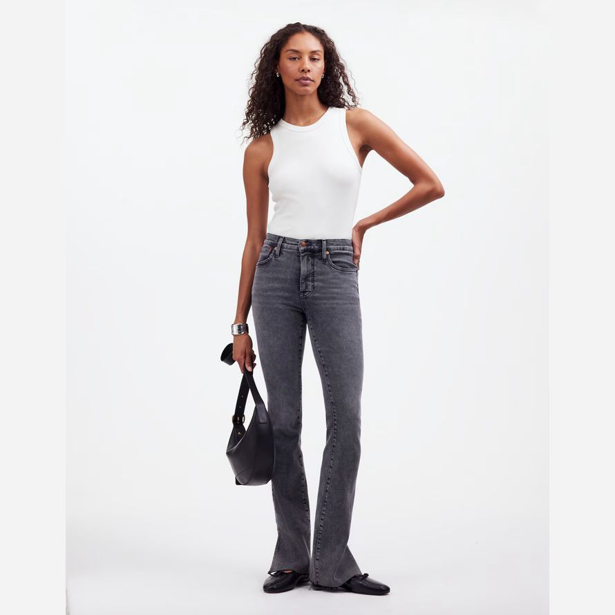 blanco madewell regenerativa de algodón acanalado corte womens tanque