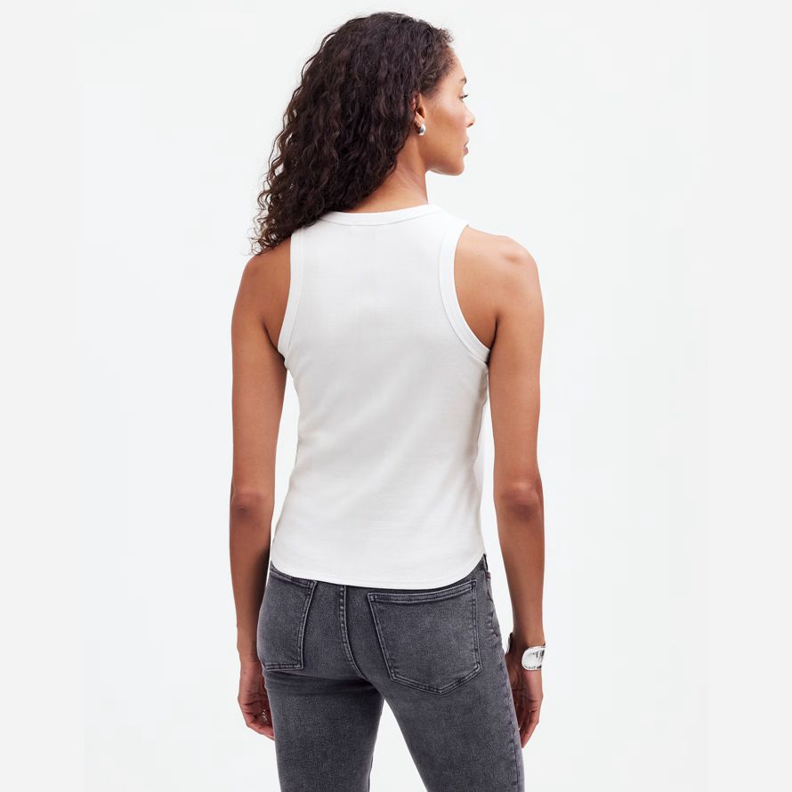 blanco madewell regenerativa de algodón acanalado corte womens tanque