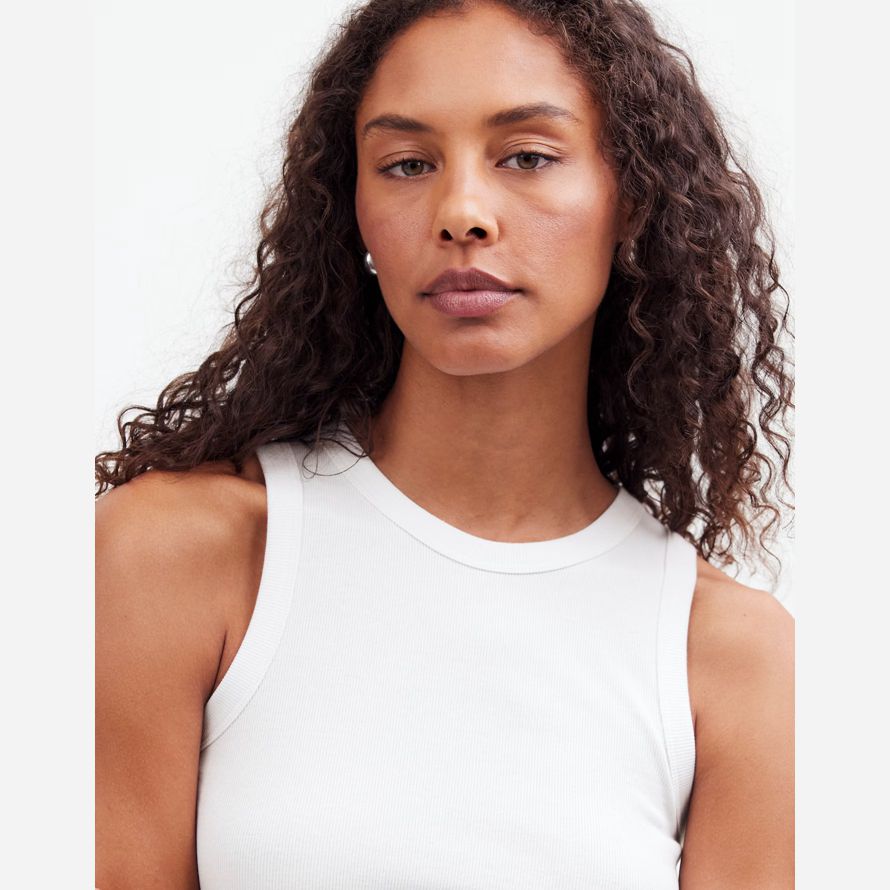 blanco madewell regenerativa de algodón acanalado corte womens tanque