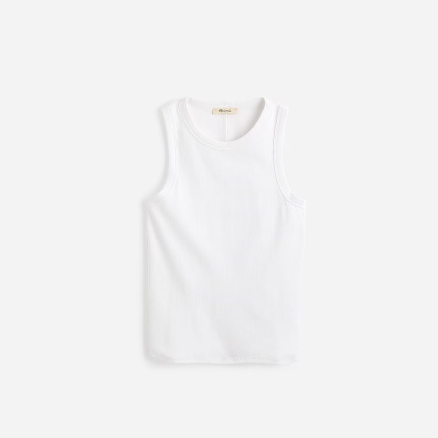 blanco madewell regenerativa de algodón acanalado corte womens tanque