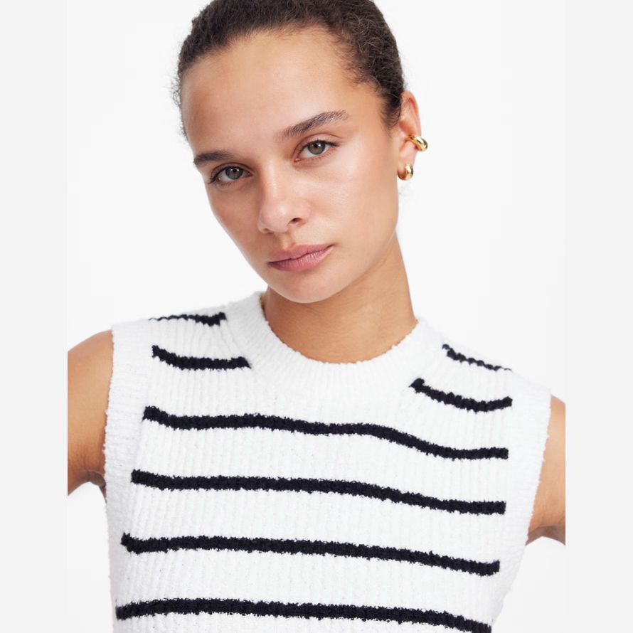 blanco negro para mujer de madewell boucl�suéter tanque