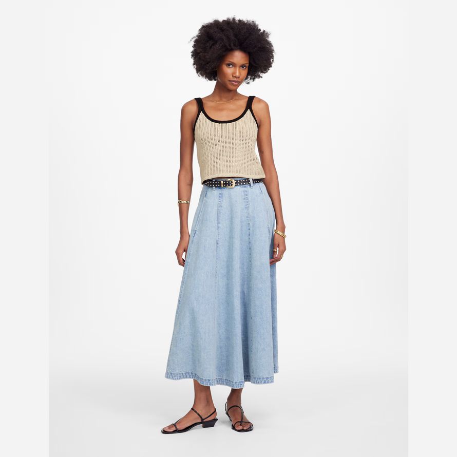 womens madewell abierto de punto suéter de tanque beige