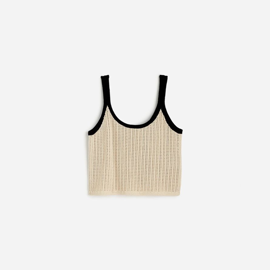 womens madewell abierto de punto suéter de tanque beige