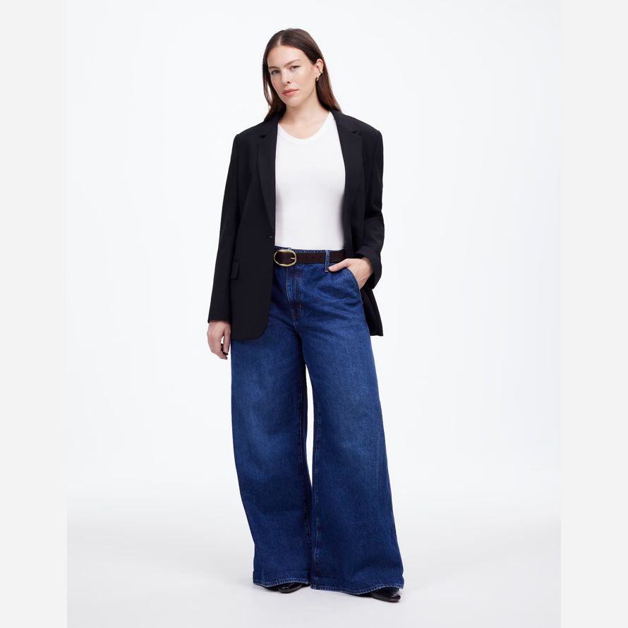 blanco madewell regenerativa de algodón acanalado de alta v-cuello de la mujer del tanque