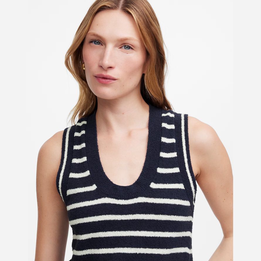azul marino blanco para mujer de madewell boucl�suéter tanque