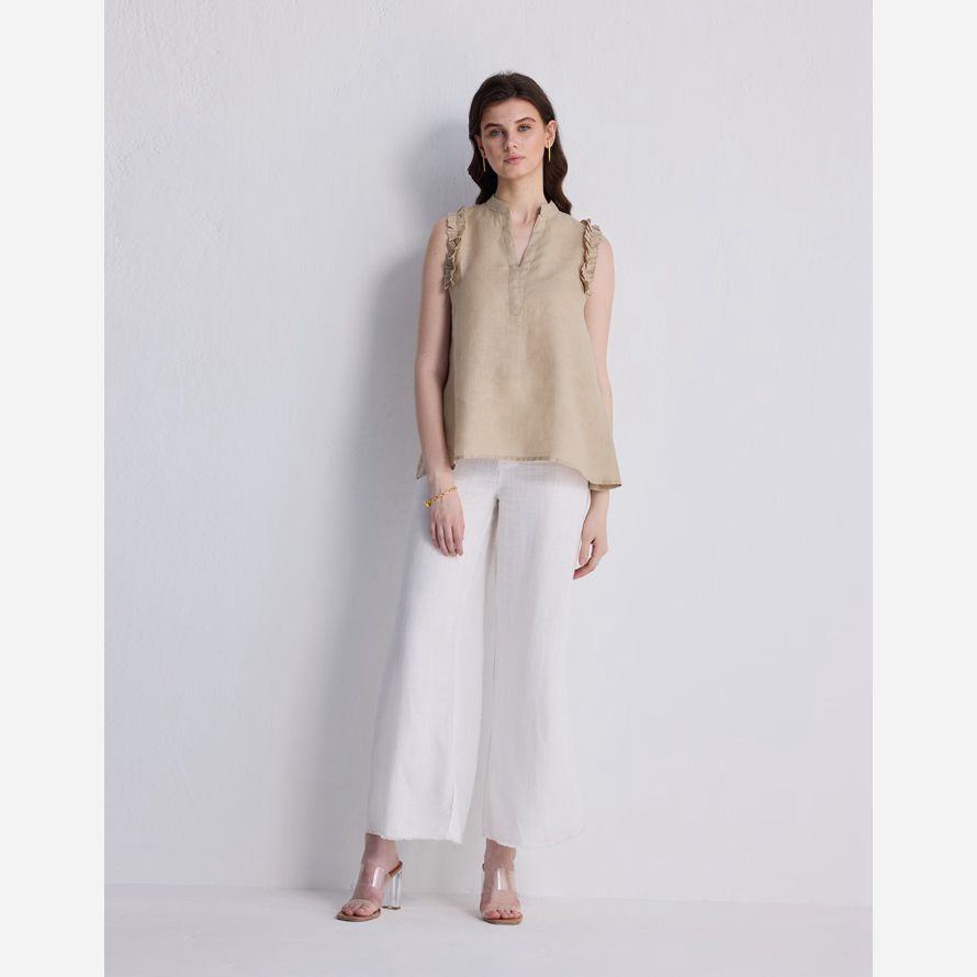 madewell reistorᆴ sin mangas de cáñamo mujer superior beige