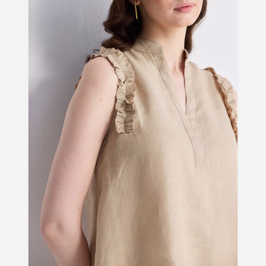 madewell reistorᆴ sin mangas de cáñamo mujer superior beige