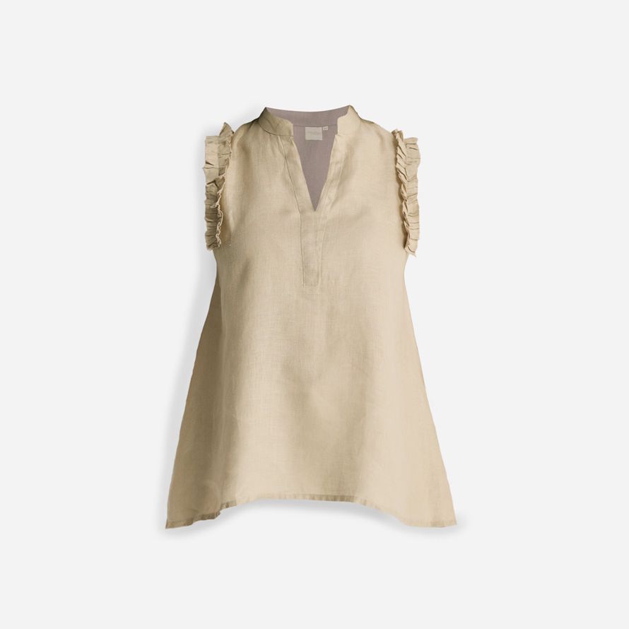 madewell reistorᆴ sin mangas de cáñamo mujer superior beige